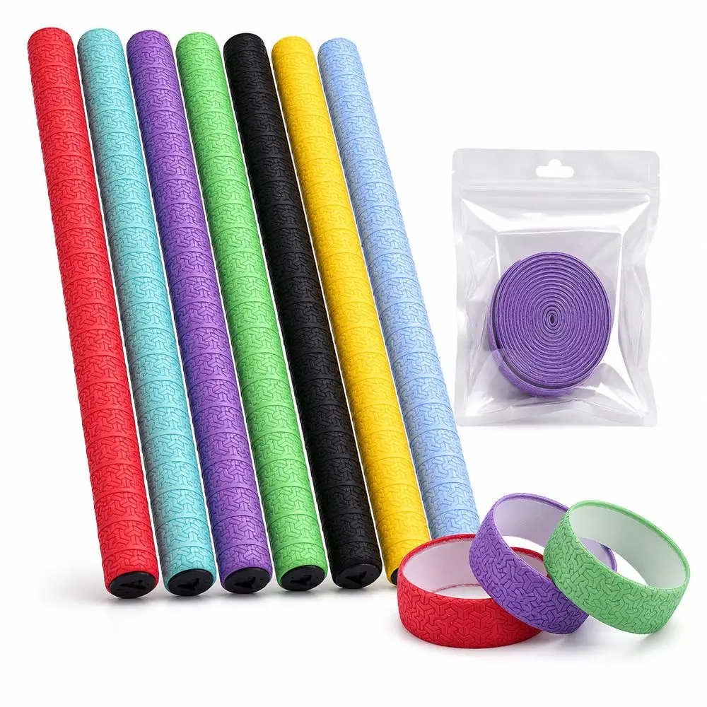 PU Badminton Handle Wrap Tape Sweat Absorbent Anti Slip Texture Badminton Racket Grips Wrap Adhesive End Strips