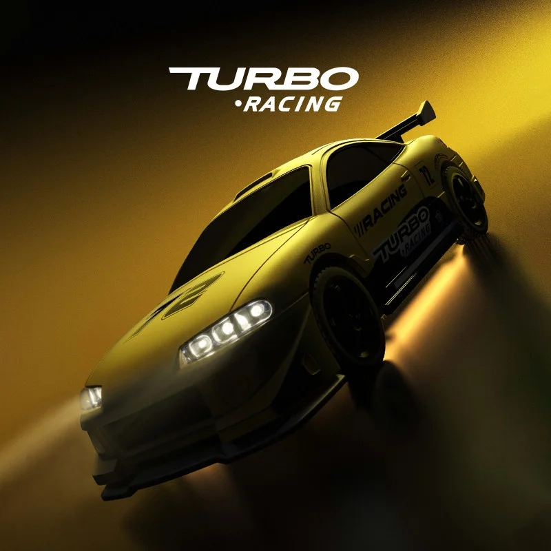 Turbo Racing RC Racing Car 1/76 Full Proportional Adjustable Speed Professional Race Model C72 Yellow For Hobby Enthusiasts