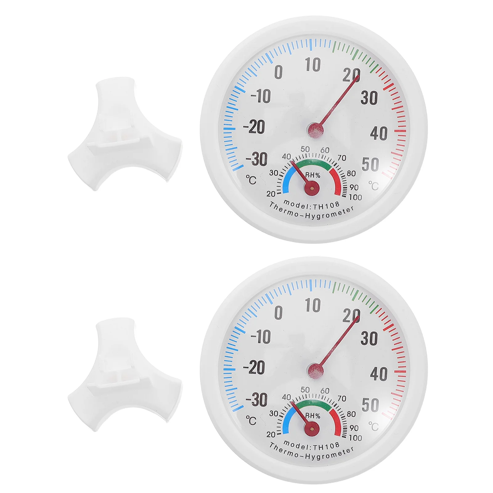 

2pcs Mini Thermometer Hygrometer Round Temperature Humidity Gauge Accurate Dual Function Monitor For Refrigerator Humidifier