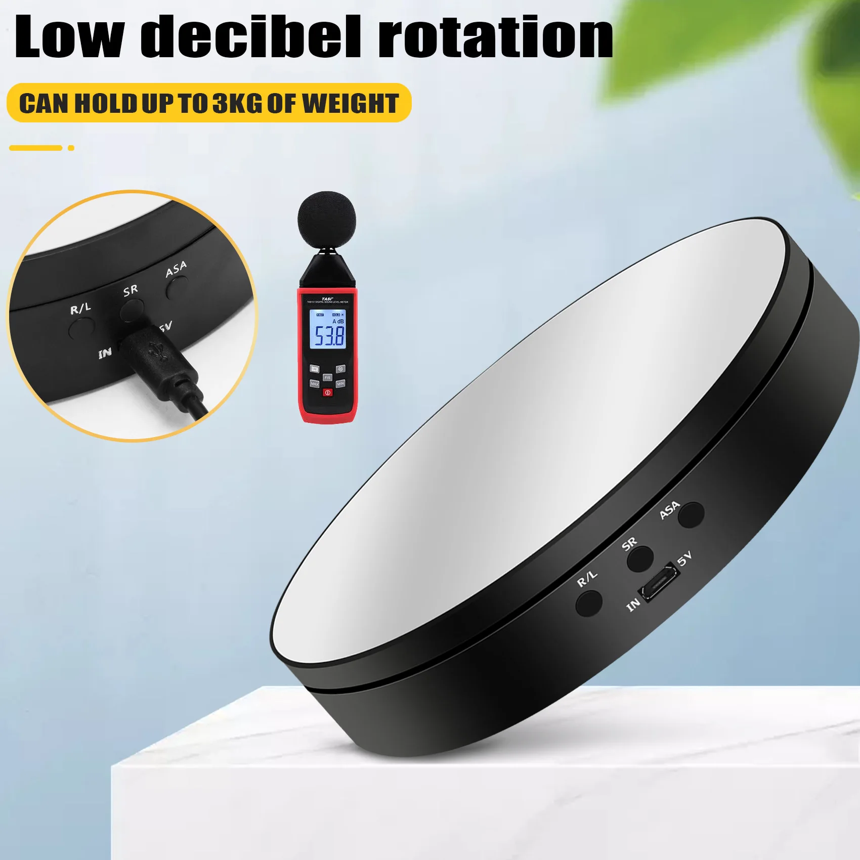 Hot Selling-360 Degree Round Rotating Turntable Display Stand Photography Accessories Studio Photo Background Stand New,360 Degr