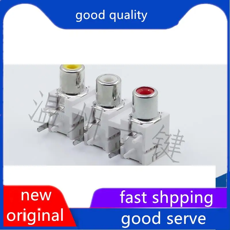 10pcs original new AV3-8.4-12 White AV Same Core Socket RCA Stand Single Hole PCB Soldered Audio Video Lotus Stand