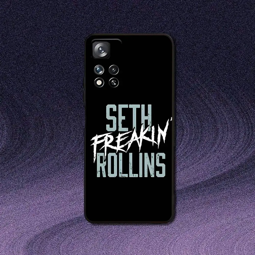 S-Seth R-Rollins F-Freakin ボクシング電話ケース Samsung S 25、24、23、22、30、21、10、9、ウルトラ、プラス、ライト、FE、4、5G ブラックソフトケース用