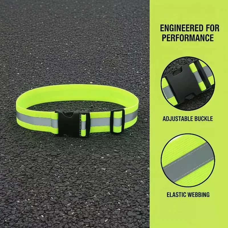 Running Visibility Gear - 調節可能な弾性反射ベルトランニングサイクリングスポーツ高視認性夜間安全ギア子供男性女性ウエスト用