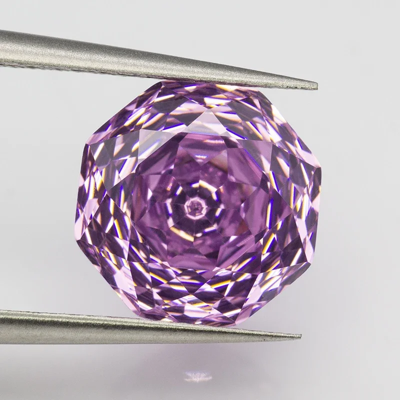 New 5A Fancy Purplish Pink Millennium Octagon Rose Cut Cubic Zirconia Loose stones for Jewerly Making