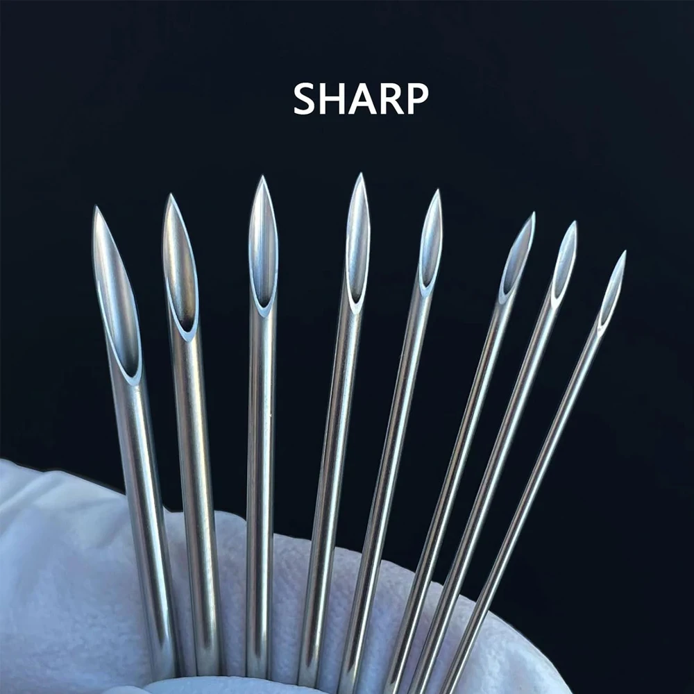 20/100PCS Body Piercing Tool 12 14 16G Sterile Steel Disposable Ear Nose Navel Nipple Lip Piercing Needles