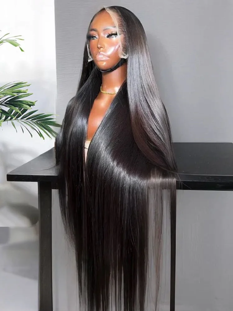 10A droite dentelle avant perruques cheveux humains 32 pouces 13x4 HD Transparent dentelle avant perruques de cheveux humains pour les femmes noires dentelle frontale perruque