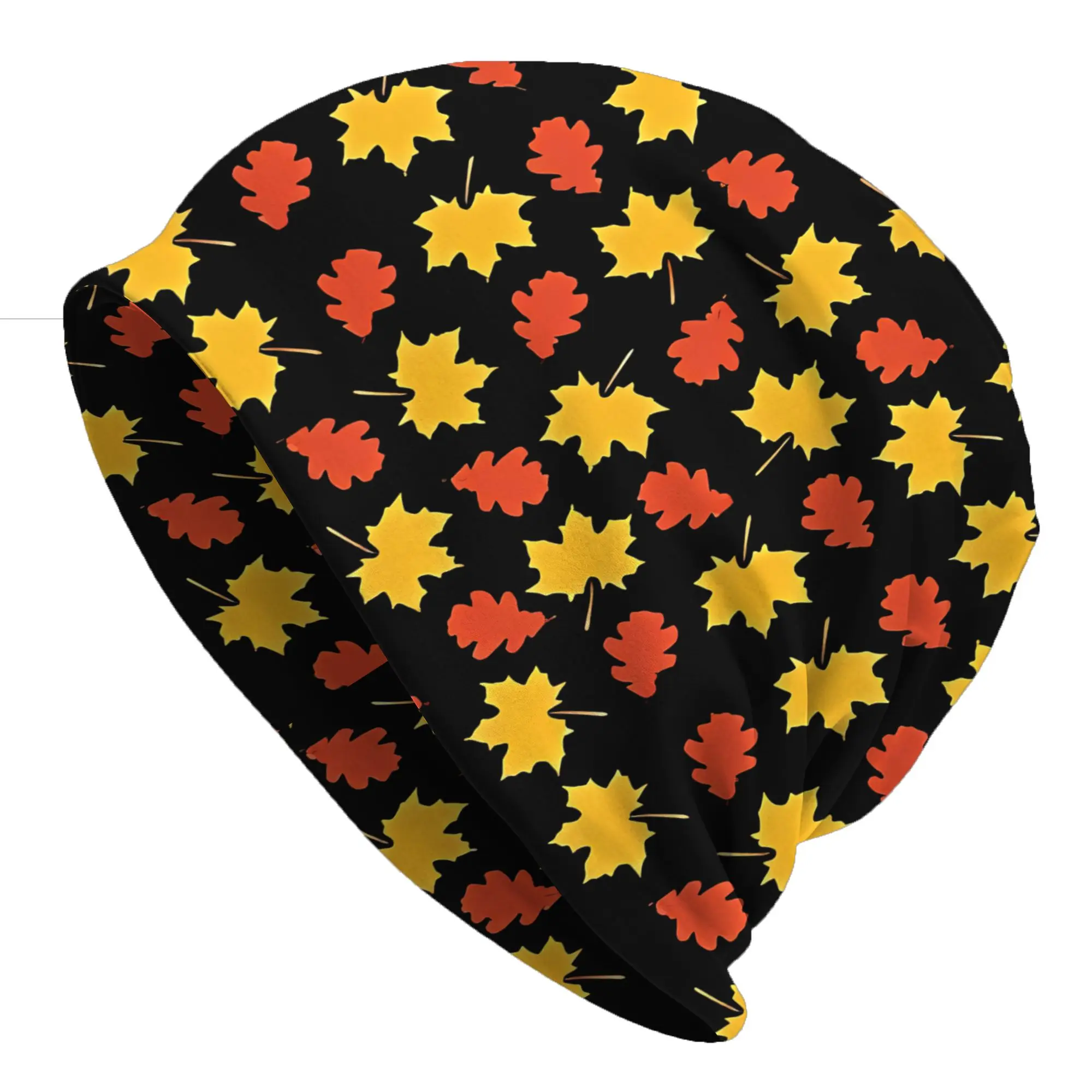 Autumn With Oak Maple Leaves Hat Outdoor Caps Men Women  Skullies Beanies Ski Caps Soft Bonnet Hats
