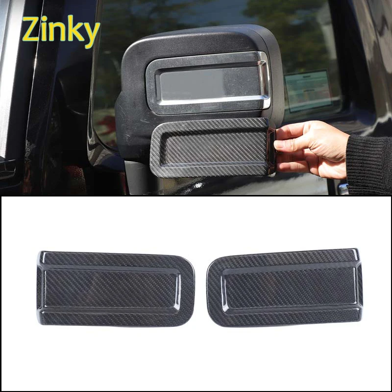 

2x Real Carbon Fiber Exterior rearview mirror grooved decorative cover For Hummer H2 2003-2009 Exterior accessories