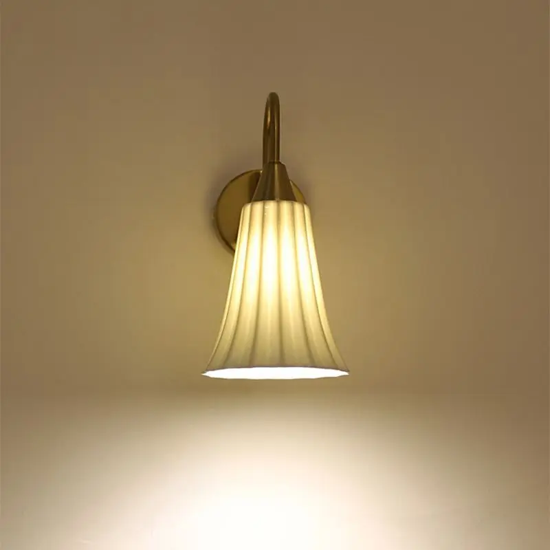 

French Style Ceramic Wall Light Bedside Lamp for Bedroom Corridor Decor