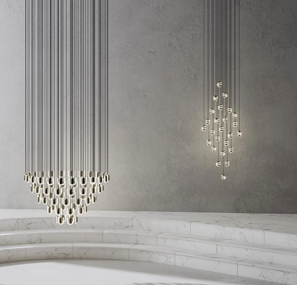 

High quality Nordic modern luxury design interior villa glass chandelier lighting