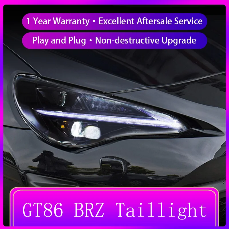 2 PCS Car Lamps For Toyota GT86 BRZ 2012-2020 Front Light DRL Head Lamp Upgrade Dynamic LED Headlight Lens Auto Accessories