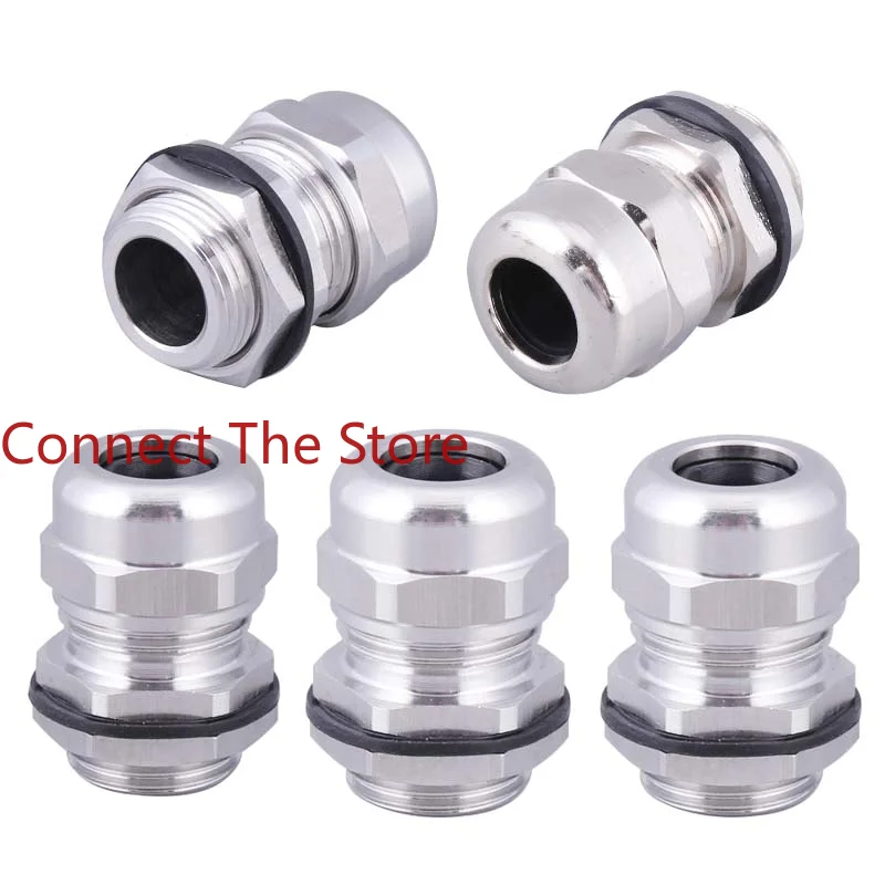 3PCS Supply PG7 Metal Cable Joint Copper  Gland Stainless Steel    Waterproof 