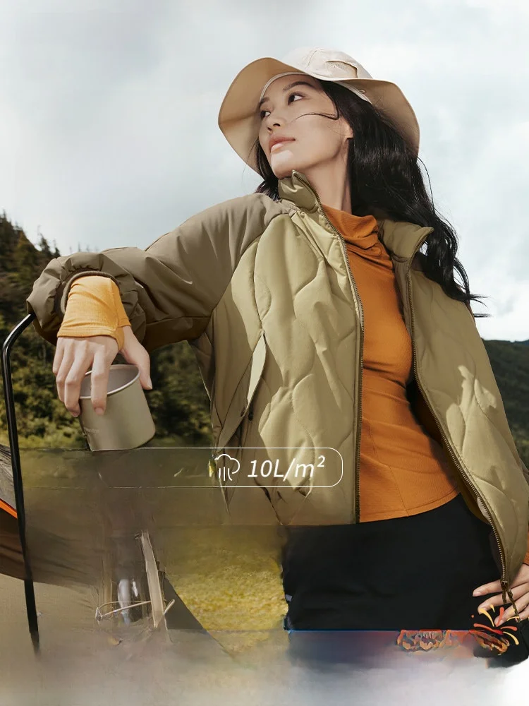 

Женская куртка-пилот Bamboo Le с наполнителем, имитирующим пух, для активного отдыха, альпинизма и спорта, с длинными рукавами, свободного кроя, стандартной длины, из хлопка