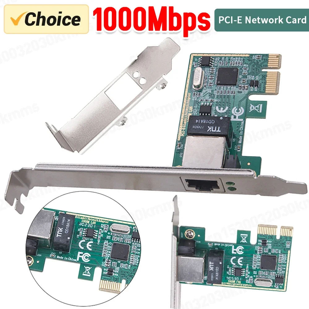 10M/100M/1000Mbps Network Card Gigabit Ethernet PCI Express Network Card RJ45 LAN Adapter PCI-E Converter for Desktop PC