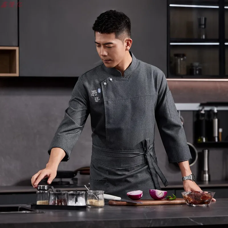Catering hotel restaurante cozinha uniforme de trabalho manga longa bolo loja padeiro padaria garçom chef uniforme para homem