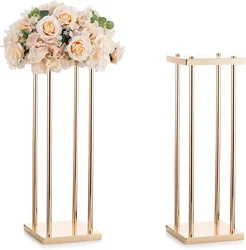 1Pcs Gold Wedding Flower Stand Vase Column Metal Flower for Wedding Party Centerpiece Flower Rack For Event Party Decoration