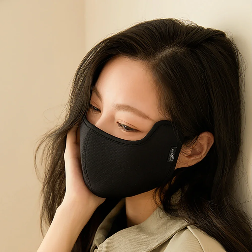 OhSunny Face Mask Women Winter Windproof Warm Cover Solid Color Latex Stereo Breathable Soft New Fashion Facial Shield маска