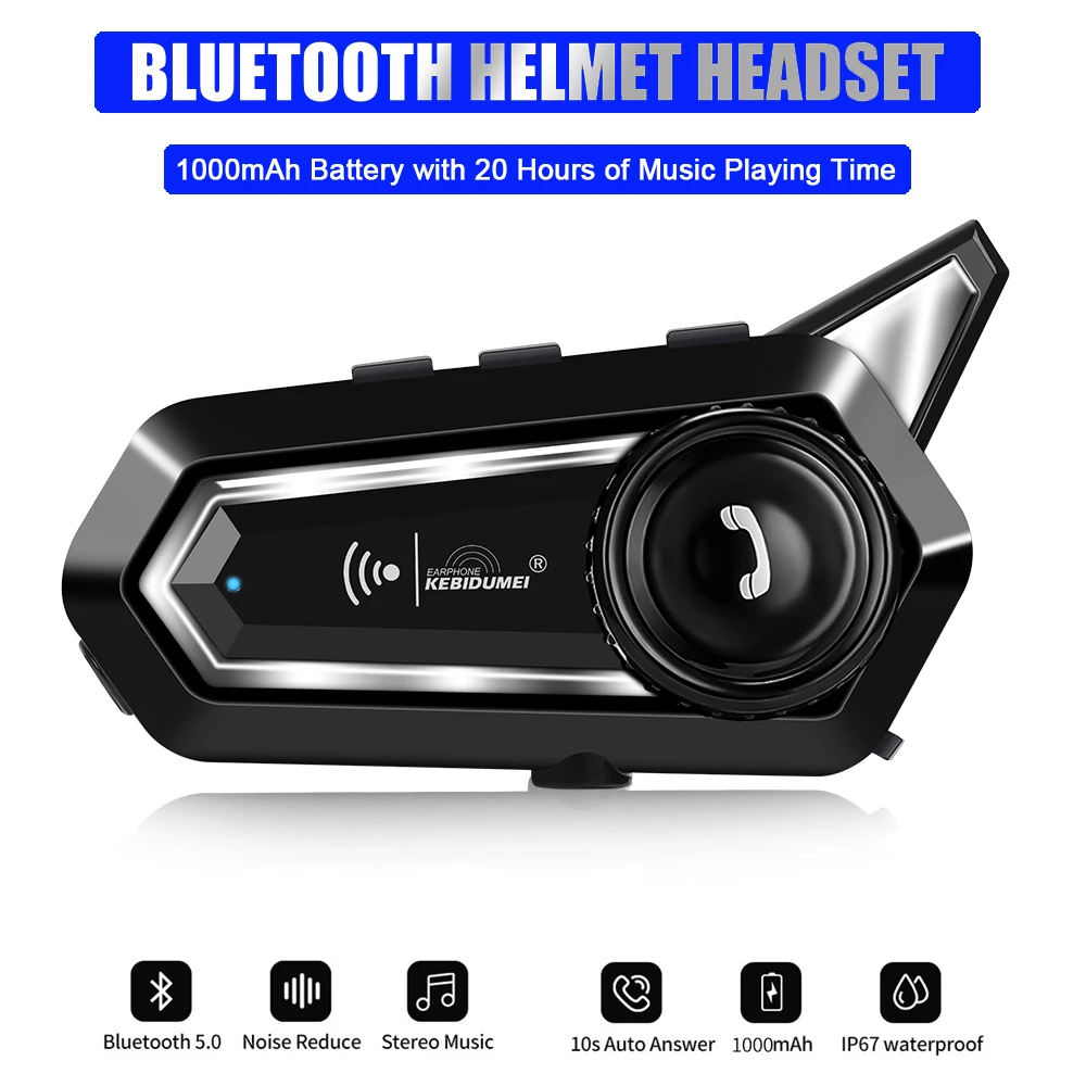 

Motorcycle BT 5.0 Helmet Headset Bluetooth Headphones Wireless Hands-free call Kit Stereo Anti-interference Music Player Speaker