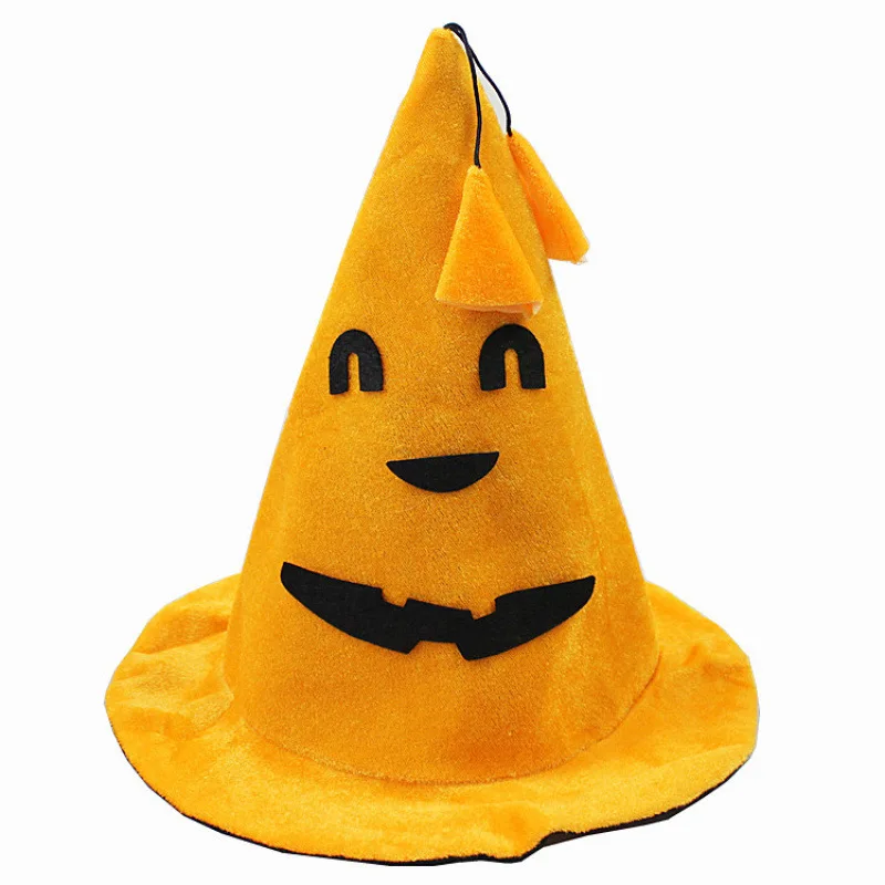 Halloween Ghost Festival Dress Up Performance Props Headwear Hat Witch Pumpkin Round Pumpkin Pointed Hat