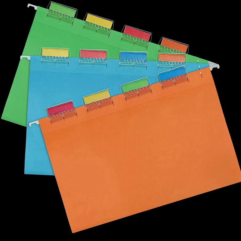 120 Sets File Document Tabs 2 Inch Hanging Folder Tabs And Multicolor Inserts For Quick Identification Of Hanging Files