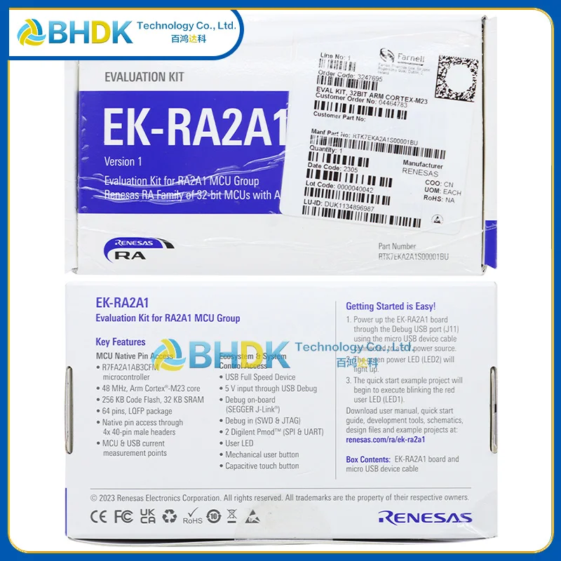 FOR RENESAS EK-RA2A1 Board RTK7EKA2A1S00001BU R7FA2A1AB3CFM Embedded MCU Development Board