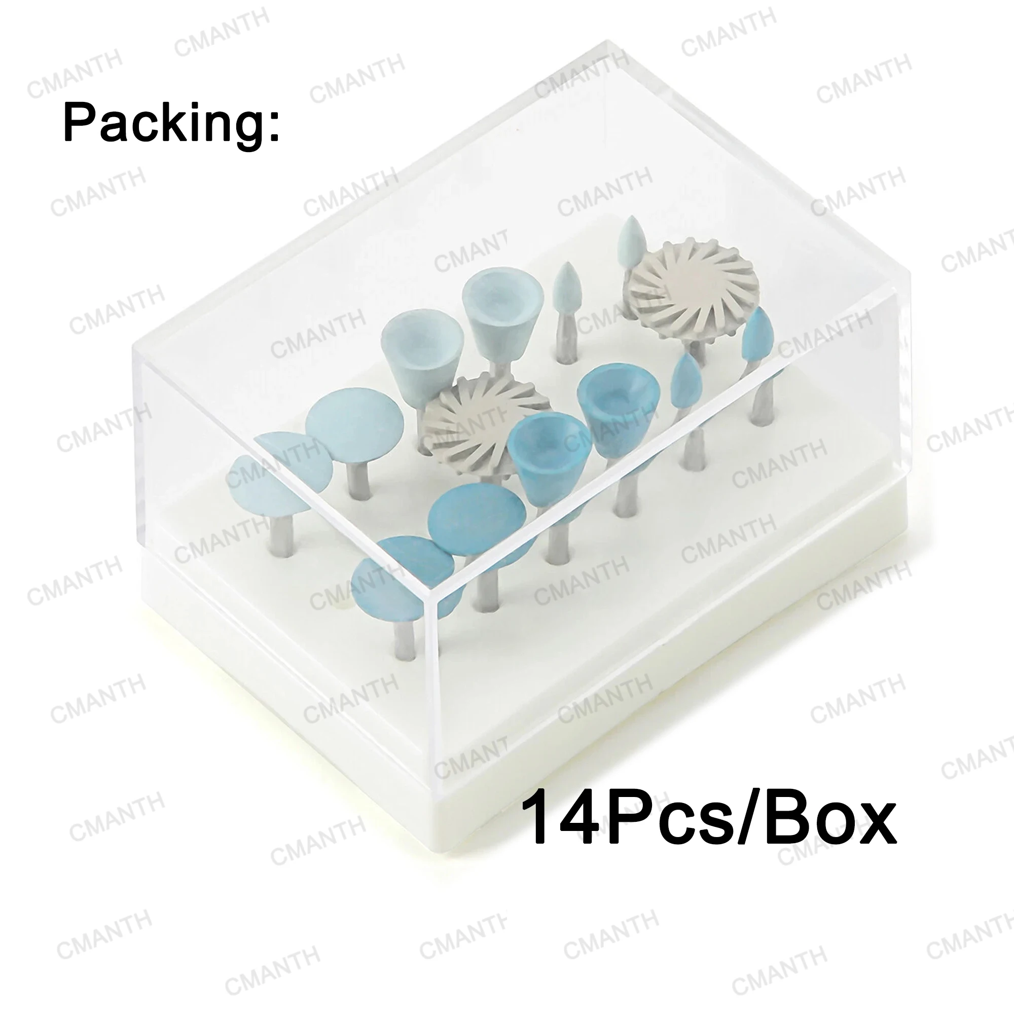 14Pcs/box Dental Silicone Grinding Heads Teeth Composite Polishing Kit RA 2.35mm for Low Speed Polisher Dentistry Lab Tools