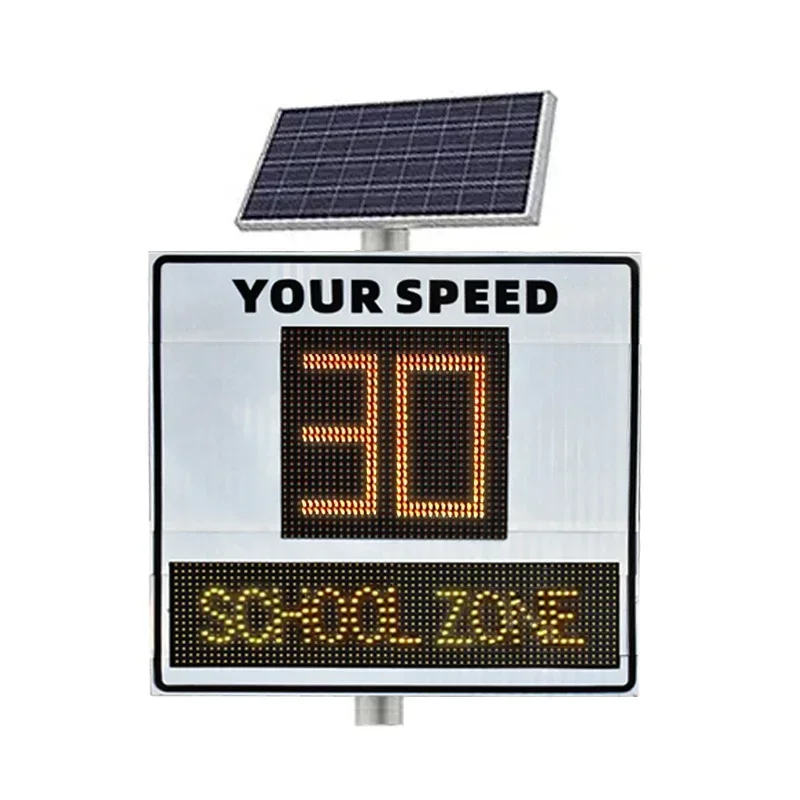 

Solar power Led aluminum traffic radar detector led radar speed limit sign board Dual display speed radar sign