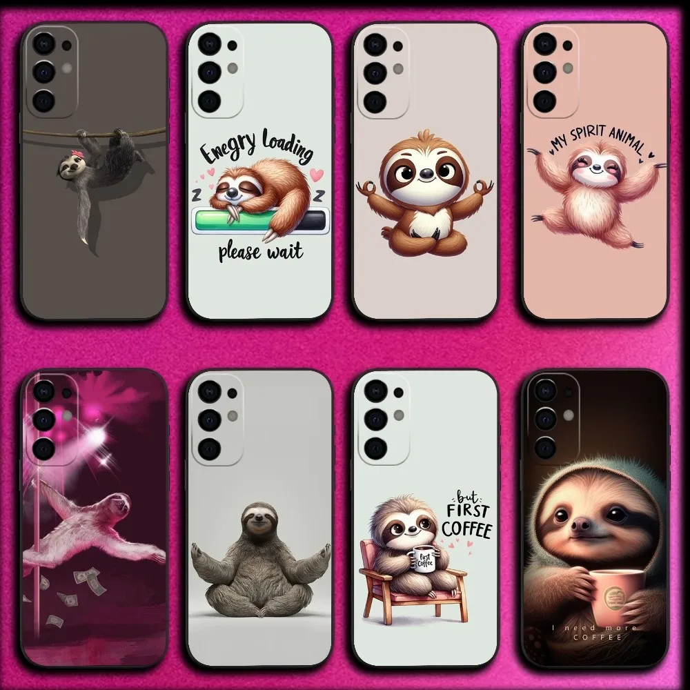 

Cute Sloth Phone Case For Samsung S25,S24,S21,S22,S23,S30,Ultra,S20,Plus,Fe,Lite,Note,10,9,5G Black Cover