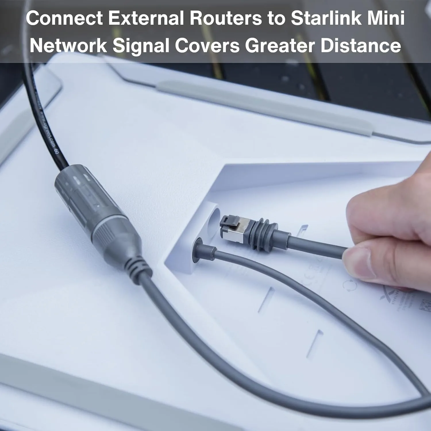 محول إيثرنت لـ Starlink Standard/Gen 3 and Mini، مقبس أسطواني مقاوم للماء، نقل البيانات 24AWG CAT5E 1000Mbps