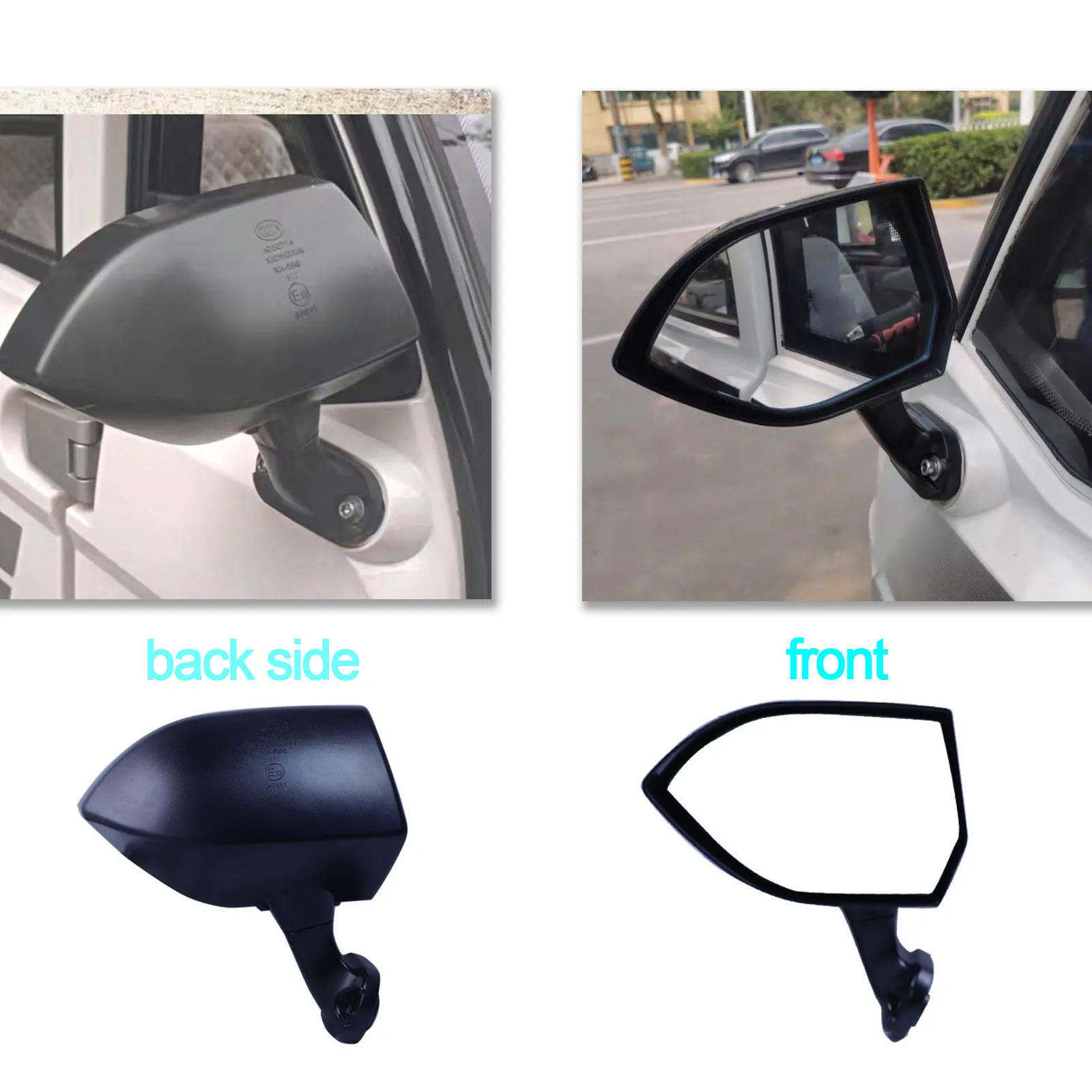 7cm electric tricycle/electric quadricycle rearview mirror with aluminum alloy base, foldable reversing mirror,Matte black