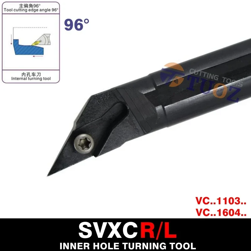 

TUOZ CNC Internal Turning Tool Lathe Boring Bar Tool Holder S40T-SVXCR16 S40T-SVXCL16 S40T 40mm 96° SVXCL16 SVXCR16 VC16