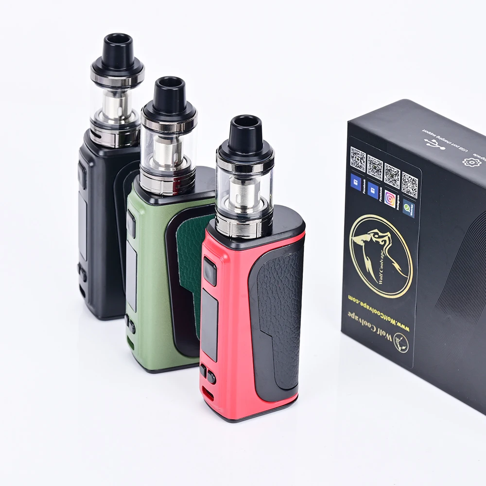 

Wolfcoolvape 120w Vape Starter Kit E-cigarettes Mod Kits Vaporizer 2ml 0.3ohm Tank Atomizer 2200mah Battery