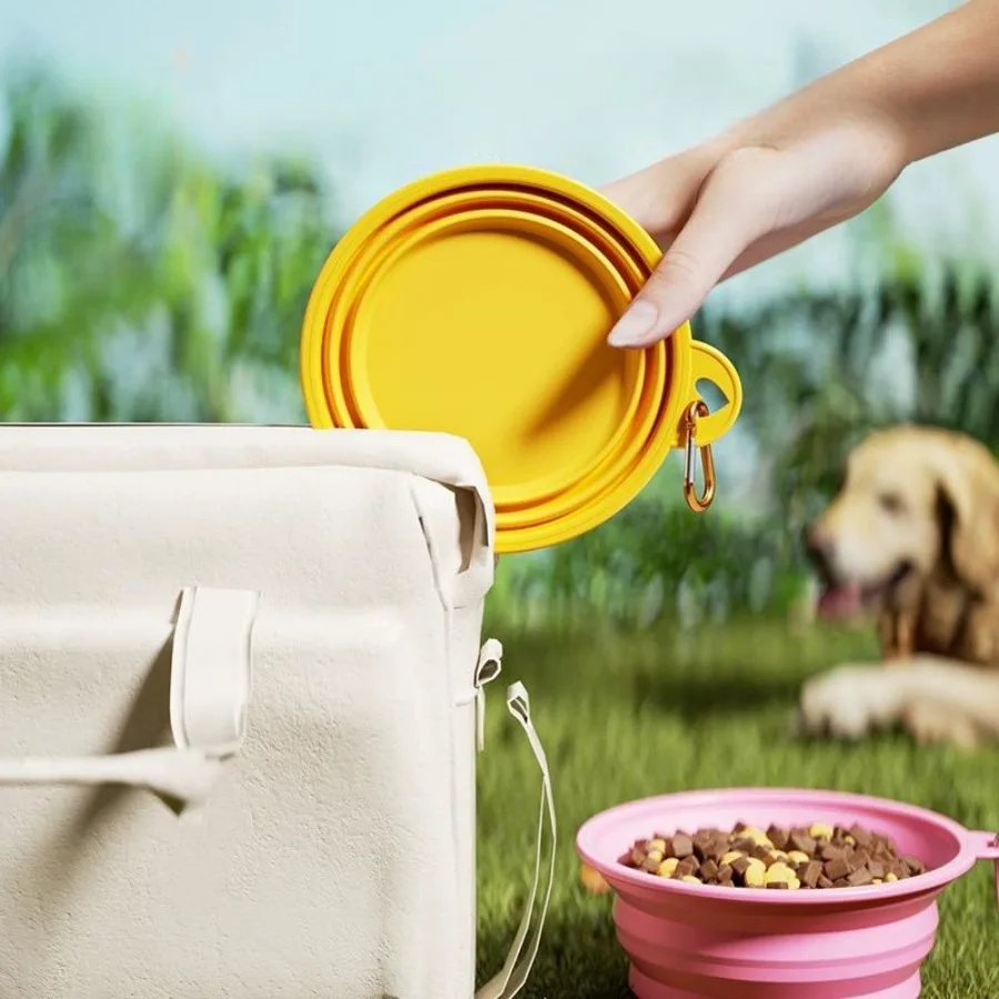 Collapsible Silicone Dog Bowl, Pet Folding Feeder, Outdoor Travel, Portable Puppy Food Container, Dish Bowl, 350ml 650ml 1000ml