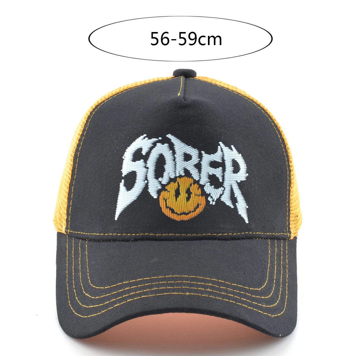 Summer Baseball Cap Outdoor Breathable Mesh Trucker Cap Men Women Printing Smile Face Snapback Hip Hop Caps Adjustable Visor Cap