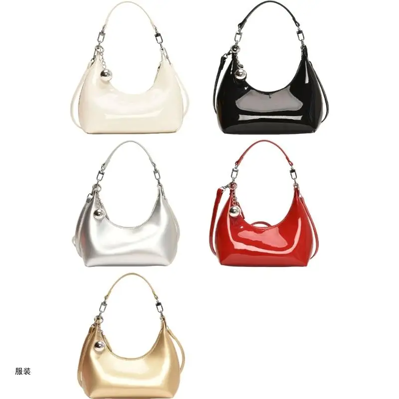 

D0UD Simple Shoulder Bag for Women All-matching Armpit Bag Aesthetic Handbag Moon Bag