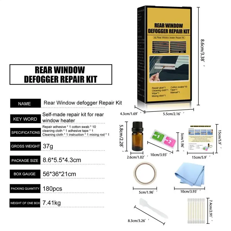 نافذة السيارة الخلفية مزيل الضباب طقم تصليح لتقوم بها بنفسك إصلاح سريع شبكة مزيل الصقيع عدة إصلاح سخان خطوط الزجاج مزيل الصقيع شبكة اكسسوارات السيارات #5