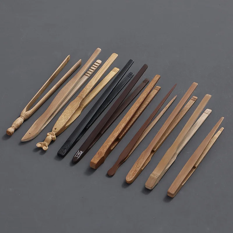 

Hand Carved Bamboo Tea Clip Creative Zero Match Carbonized Anti-Slip Bamboo Clip Tea Set Accessories Durable Kitchen Utensils