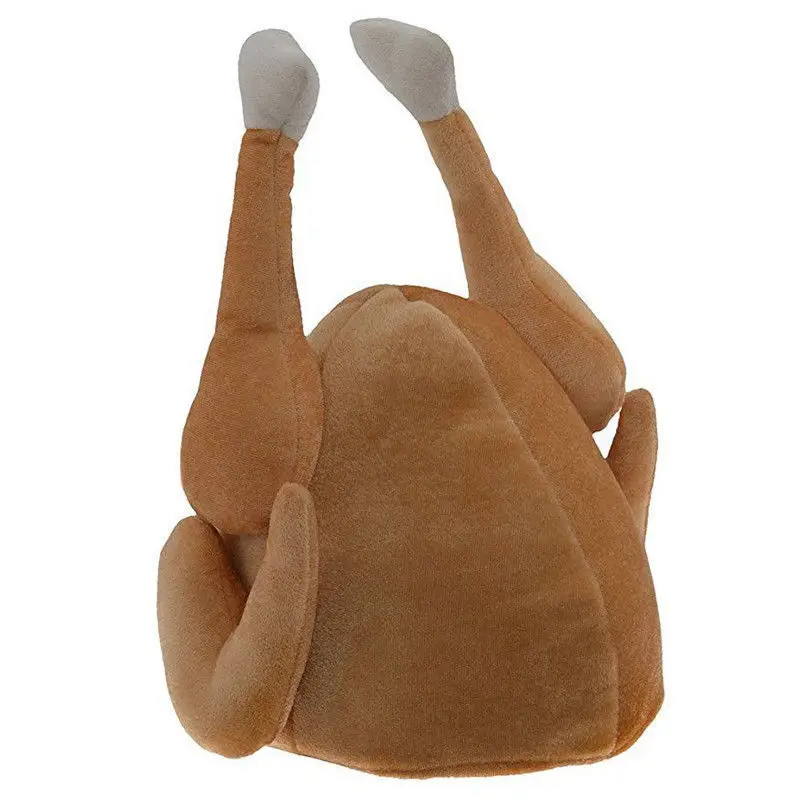 Funny Roasted Turkey Hat Cooked Chicken Costumes Accessories Creative For Dressing Props Cosplay Holiday Role Play Dress Up Gift