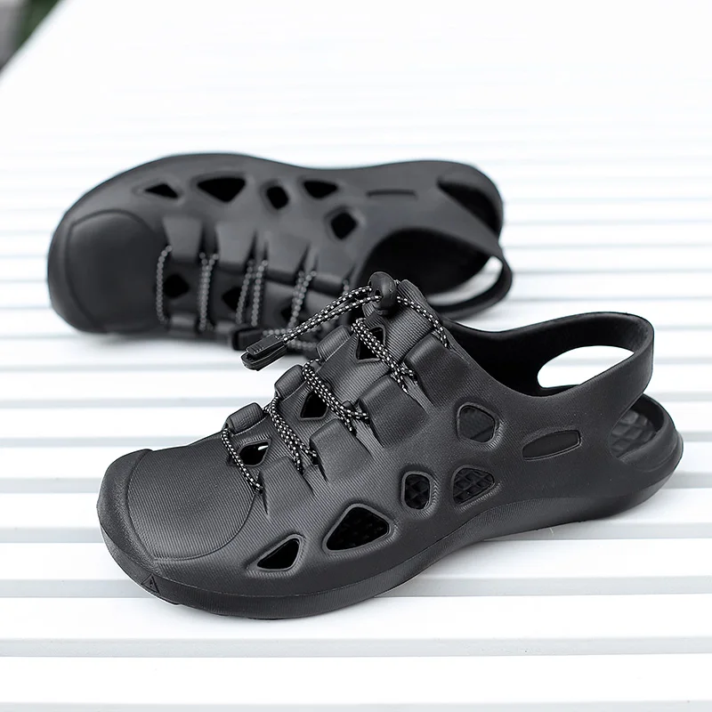 2023 Men Sandals Fashion New Large Size Lightweight Sandals Men Outdoor Beach  Breathable Beach Hole Comfortable Cool Shoes