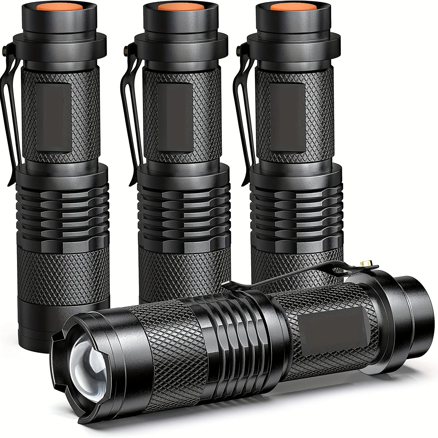 

1-10 Pack Mini Q5 LED Flashlight Adjustable Focus Zoomable Torch Tactical Flashlights Emergency Lights for Camping Hiking