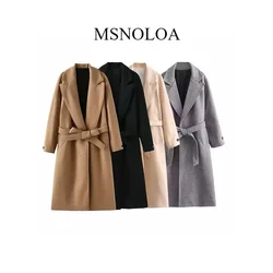 2024 New Women's Autumn and Winter Coats with Frenum Elegant Warm Woolen Coat