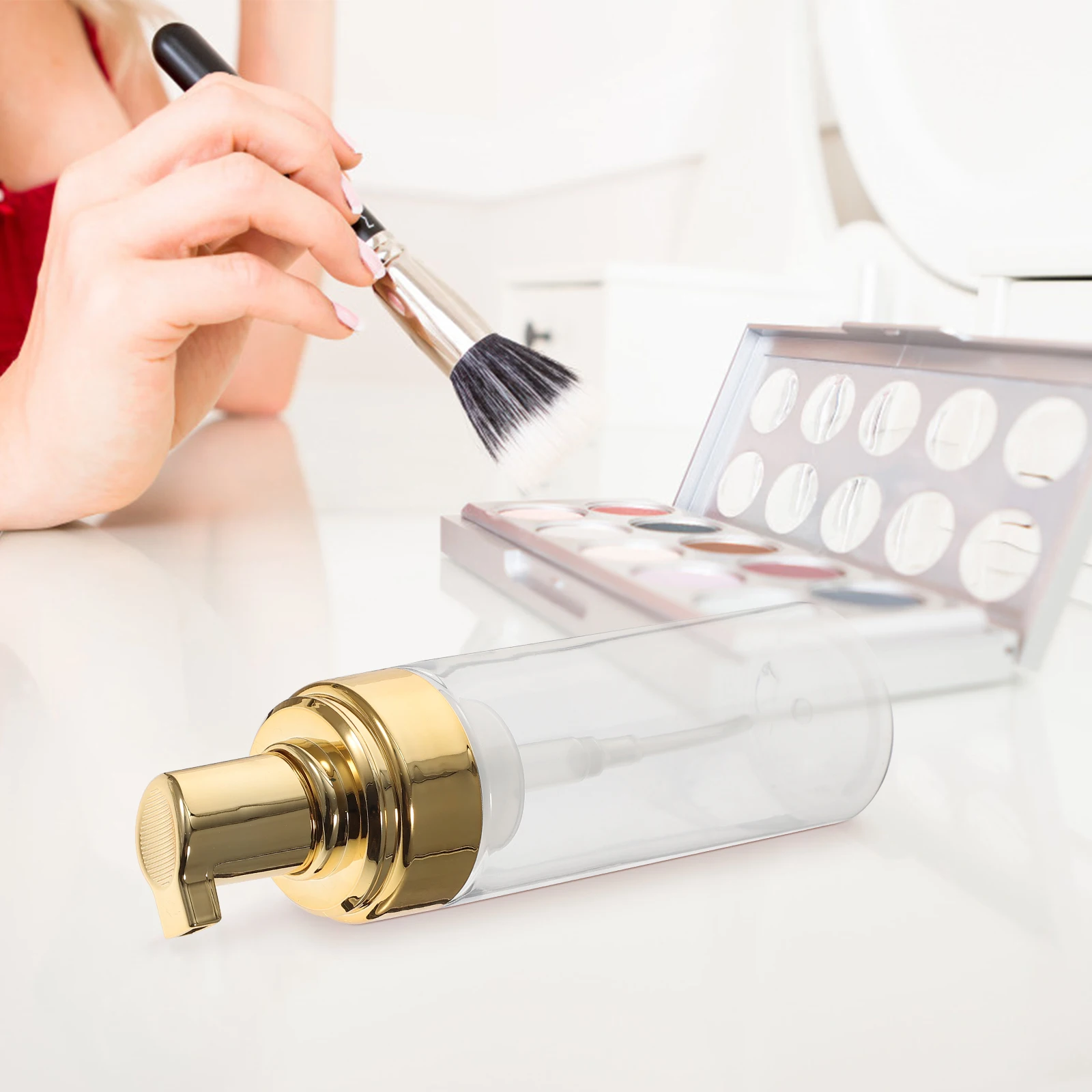 إعادة الملء 100 120 150 مللي زجاجة مضخة بلوري 2 قطعة موزع سفر فارغ حاوية غسول شامبو شفافة #6