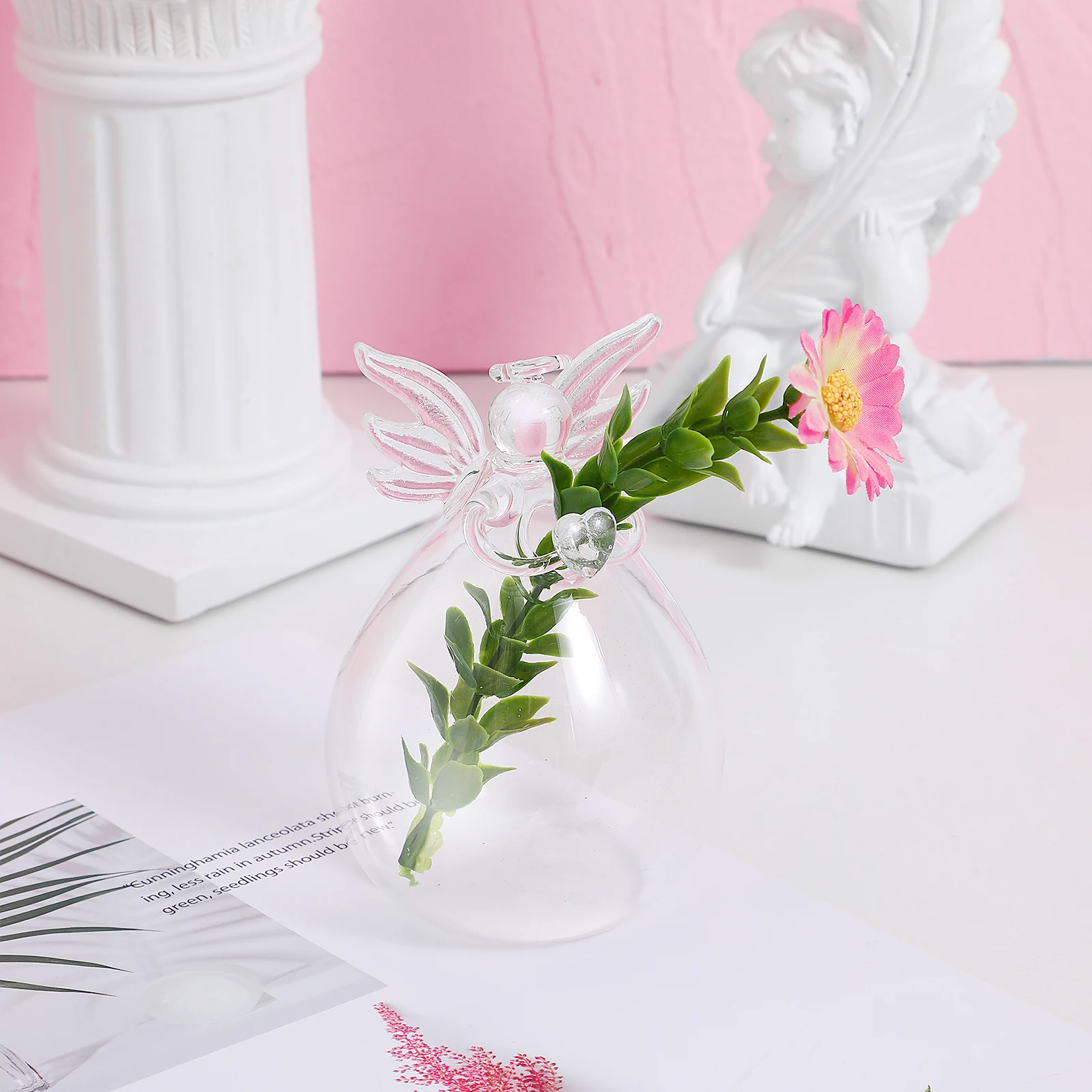 

2Pcs Glass Vase for Home Decoration Simple Yet Elaborate Design Premium Material Modern Chic Look Floral Arrangement