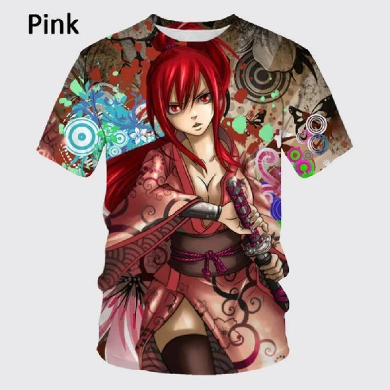 2024 Summer Fashion Fairy Tail 3d Print T-shirt Men Women Anime Casual Short Sleeves