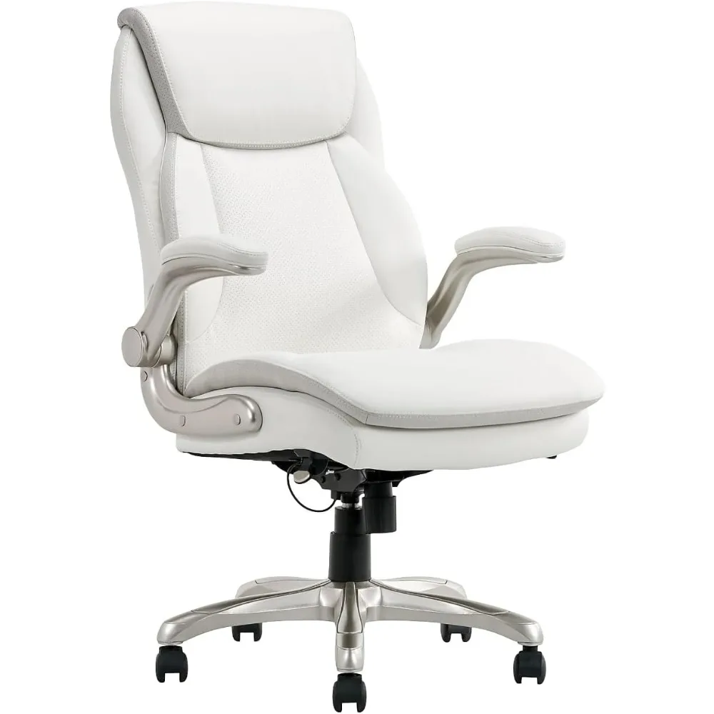 

Serta Smart Layers Brinkley Ergonomic Bonded Leather High-Back Executive Chair, (White)