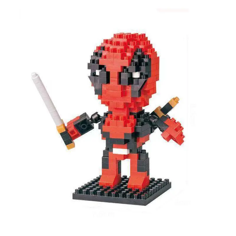 DIY Heroes Blocks Small Cartoon Mini Building Block Deadpool Anime Assemble Action Model Dolls Toys