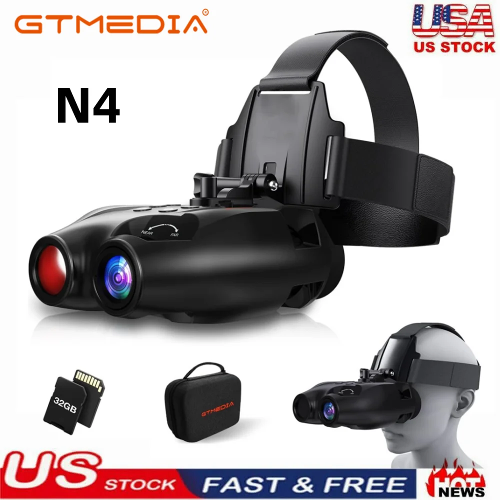 

GTMEDIA N4 Night Vision Binoculars 300M Full Dark 850nm Infrared LED 7-level Brightness Adjustable Outdoor Telescope With 5XZoom