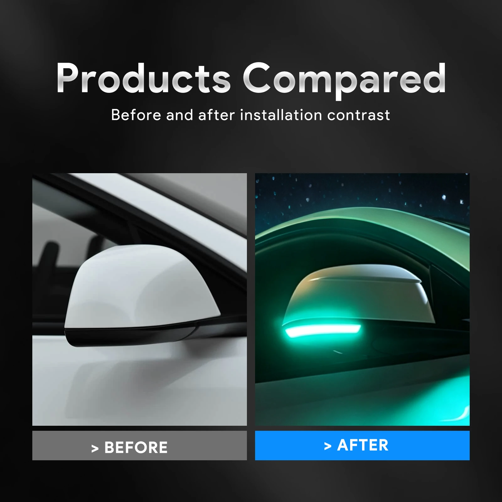 Blue Rearview Mirror LED Light Strip For Tesla Model YL Model Y Juniper 2025 2026 2027 2028 Model 3 Highland 2024-2027 Trim Lamp
