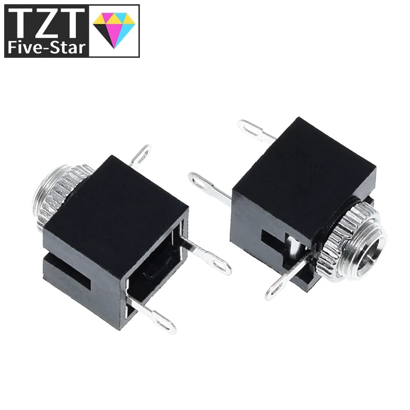 TZT 10Pcs 3.5mm Female Audio Connector 3 Pin DIP Headphone Jack Socket Mono Channel PJ-301M PJ301M