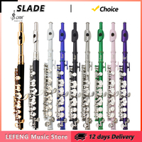 SLADE 16 Closed Hole C Key Piccolo Cupronickel Body Half-size Flute Professional Woodwind Instrument with Case Cleaning Cloth